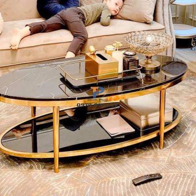 Bàn trà sofa inox mạ vàng TP 009