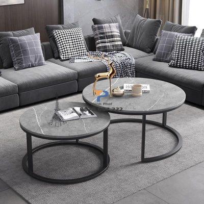 Bàn trà sofa inox mạ vàng TP 020