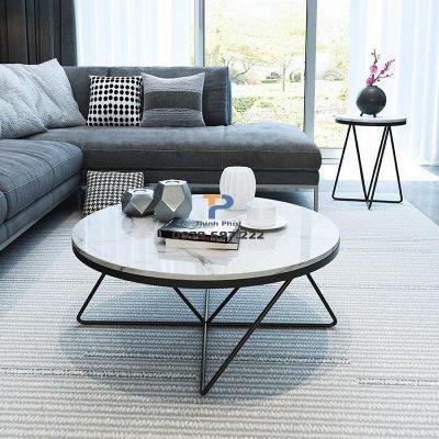 Bàn trà sofa inox mạ vàng TP 022 Bàn trà sofa inox mạ vàng TP 022