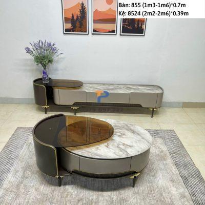 Bàn trà sofa inox mạ vàng TP 027