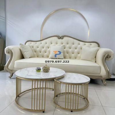 Bàn trà sofa inox mạ vàng TP 029