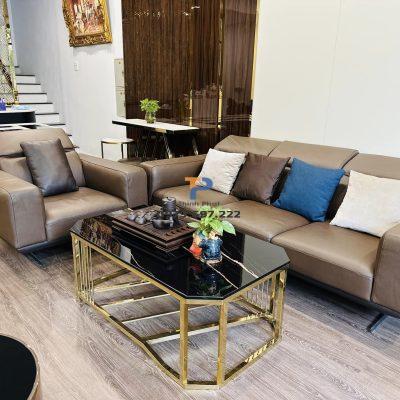 Bàn trà sofa inox mạ vàng TP 031