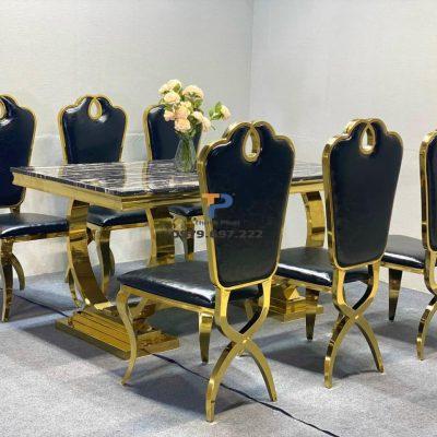 Bàn ăn inox mạ vàng TP 027 Bàn ăn inox mạ vàng TP 027