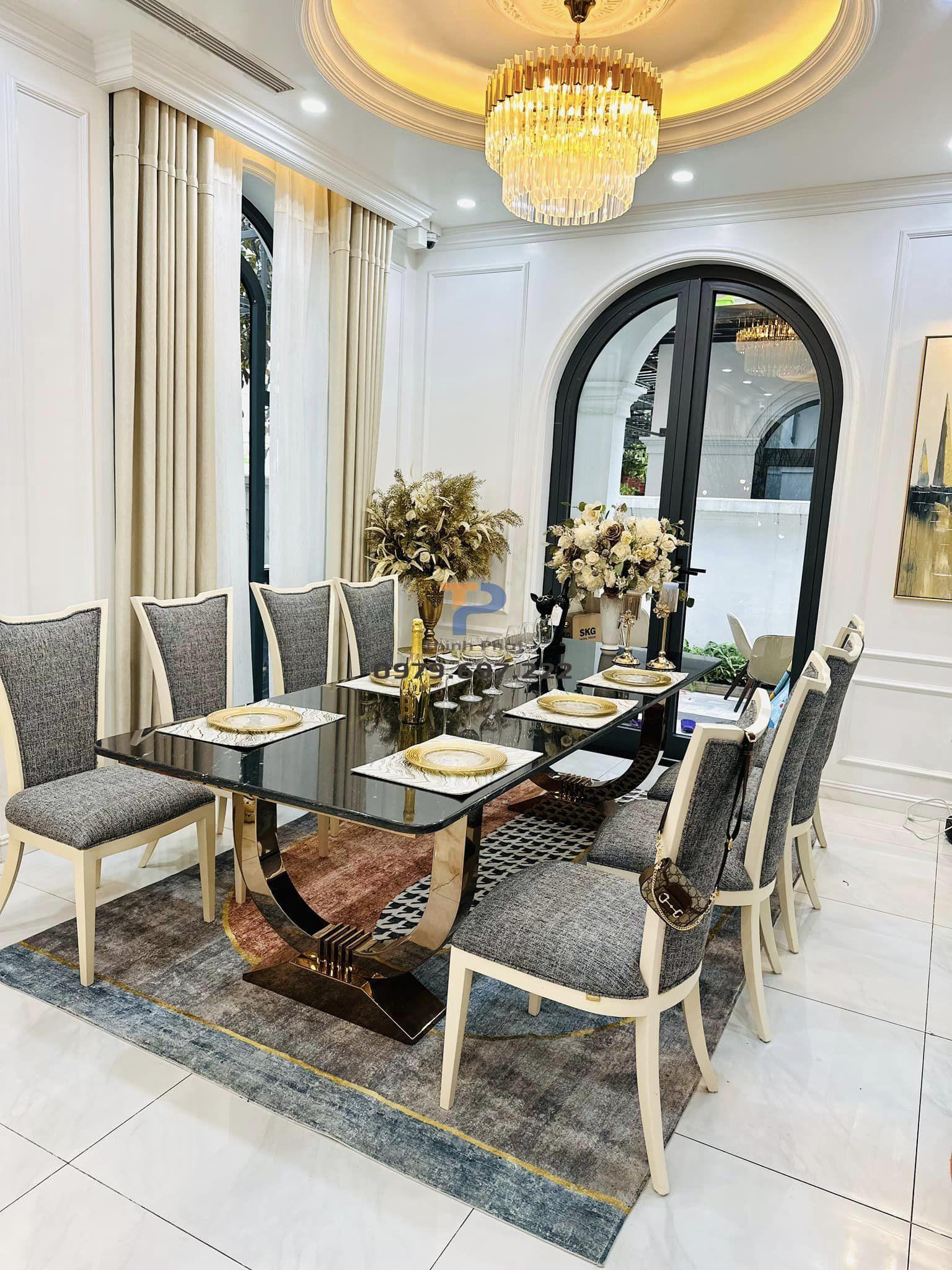 Bàn ăn inox mạ vàng TP 029 Bàn ăn inox mạ vàng TP 029