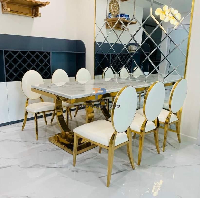 Bàn ăn inox mạ vàng TP 030 Bàn ăn inox mạ vàng TP 030