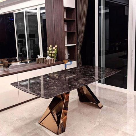 Bàn ăn inox mạ vàng TP 039 Bàn ăn inox mạ vàng TP 039