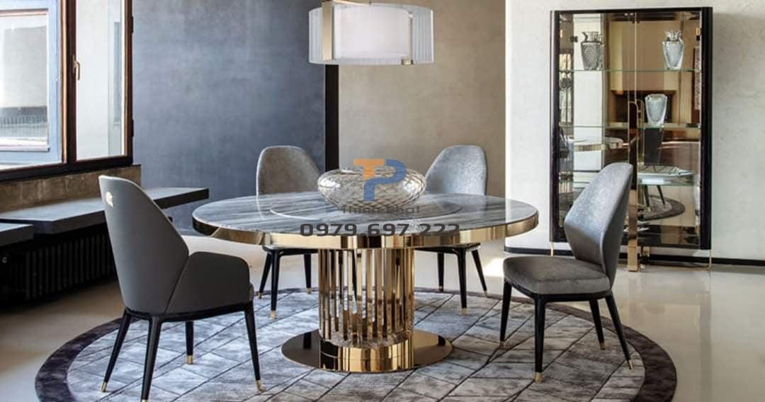 Bàn ăn inox mạ vàng TP 040 Bàn ăn inox mạ vàng TP 040