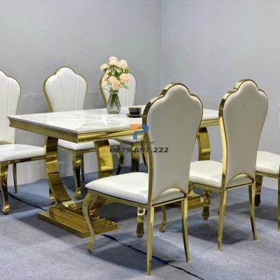 Bàn ăn inox mạ vàng TP 022 Bàn ăn inox mạ vàng TP 022