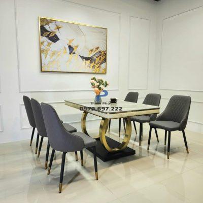 Bàn ăn inox mạ vàng TP 026 Bàn ăn inox mạ vàng TP 026