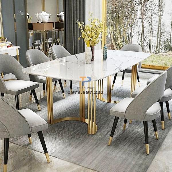 Bàn ăn inox mạ vàng TP 002 Bàn ăn inox mạ vàng TP 002