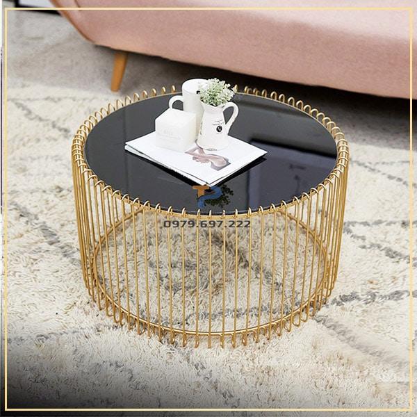 Bàn trà sofa inox mạ vàng TP 004 Bàn trà sofa inox mạ vàng TP 004