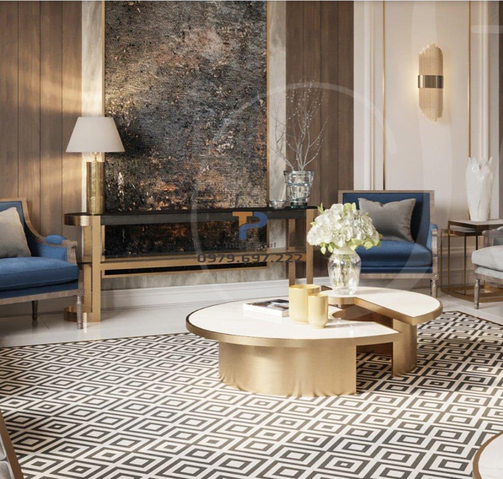 Bàn ăn inox mạ vàng TP 006 Bàn ăn inox mạ vàng TP 006