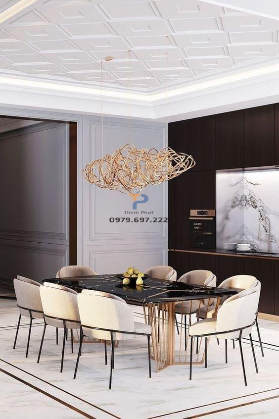 Bàn ăn inox mạ vàng TP 007 Bàn ăn inox mạ vàng TP 007