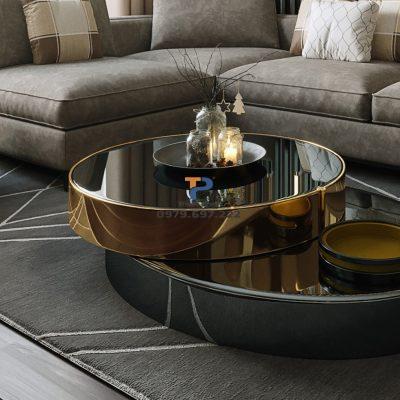 Bàn trà sofa inox mạ vàng TP 006 Bàn trà sofa inox mạ vàng TP 006