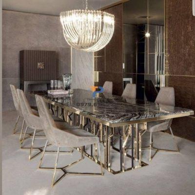 Bàn ăn inox mạ vàng TP 008 Bàn ăn inox mạ vàng TP 008