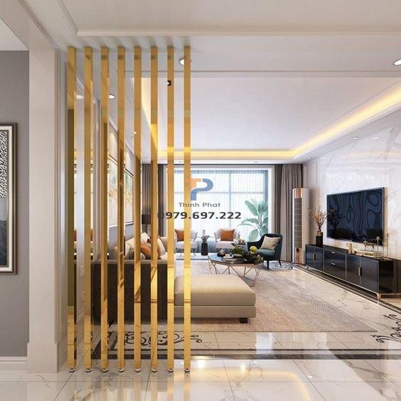 Vách ngăn inox mạ vàng TP 016 Vách ngăn inox mạ vàng TP 016