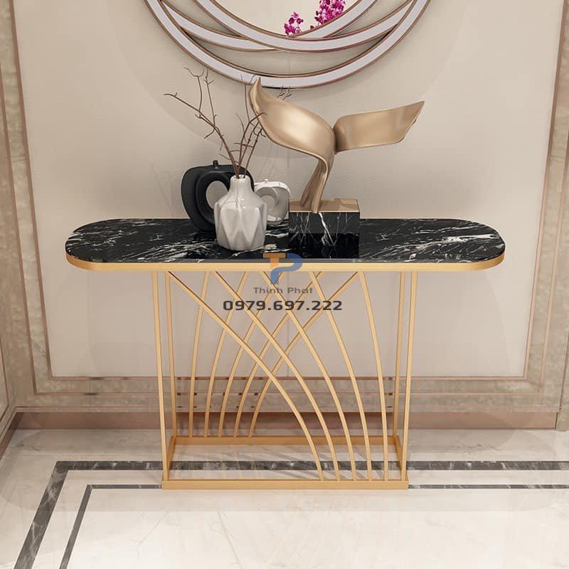 Bàn console inox mạ vàng TP 004 Bàn console inox mạ vàng TP 004