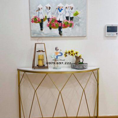 Bàn console inox mạ vàng TP 006 Bàn console inox mạ vàng TP 006