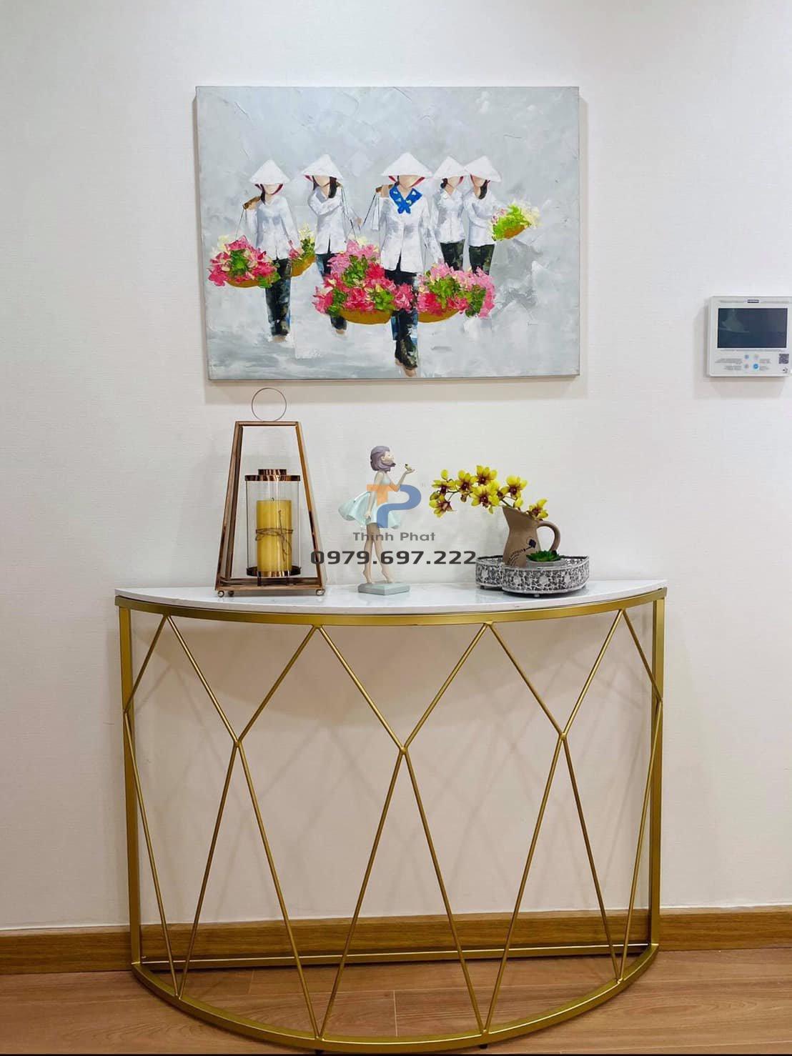 Bàn console inox mạ vàng TP 006 Bàn console inox mạ vàng TP 006