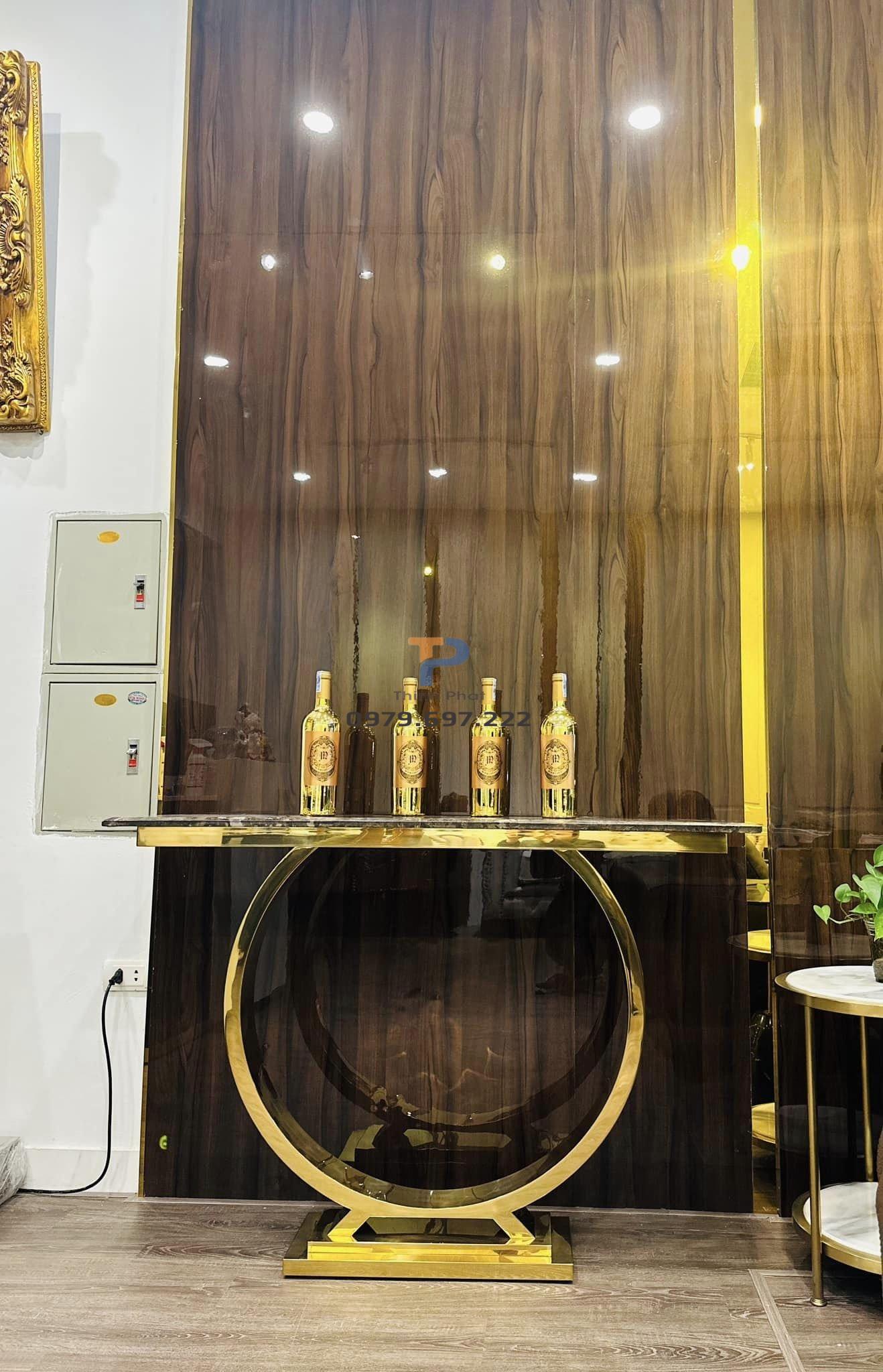 Bàn console inox mạ vàng TP 011 Bàn console inox mạ vàng TP 011