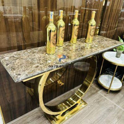 Bàn console inox mạ vàng TP 012 Bàn console inox mạ vàng TP 012