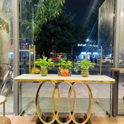 Bàn console inox mạ vàng TP 015 Bàn console inox mạ vàng TP 015