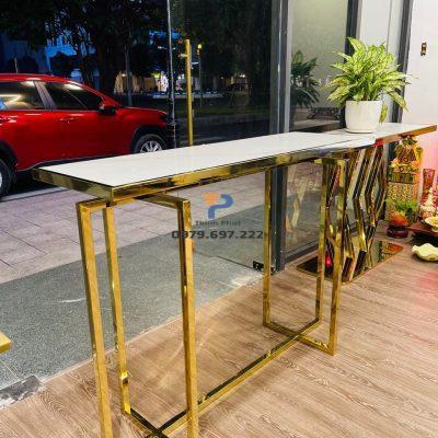 Bàn console inox mạ vàng TP 018 Bàn console inox mạ vàng TP 018