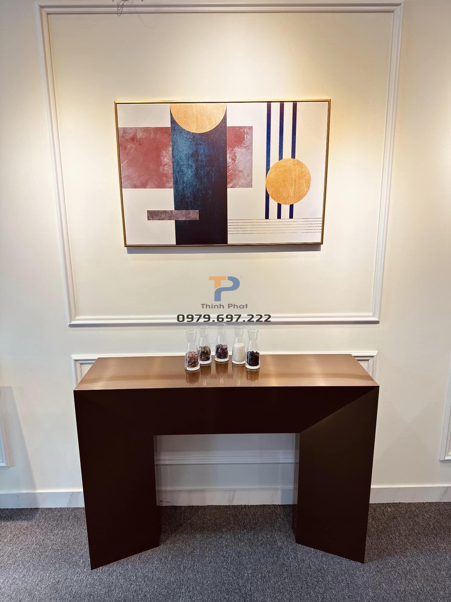 Bàn console inox mạ vàng TP 020 Bàn console inox mạ vàng TP 020