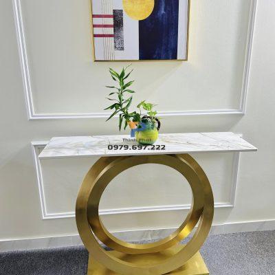Bàn console inox mạ vàng TP 022 Bàn console inox mạ vàng TP 022