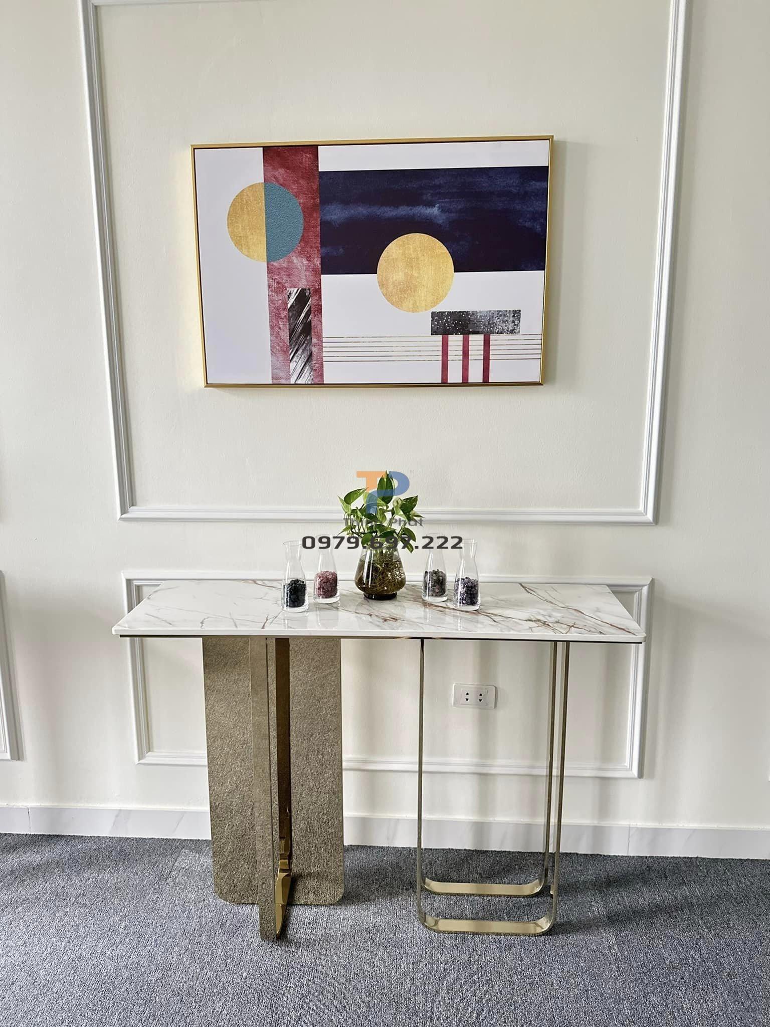 Bàn console inox mạ vàng TP 023 Bàn console inox mạ vàng TP 023